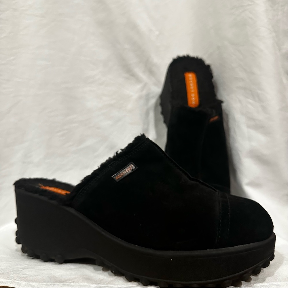 Rocket Dog Black Platform Mules